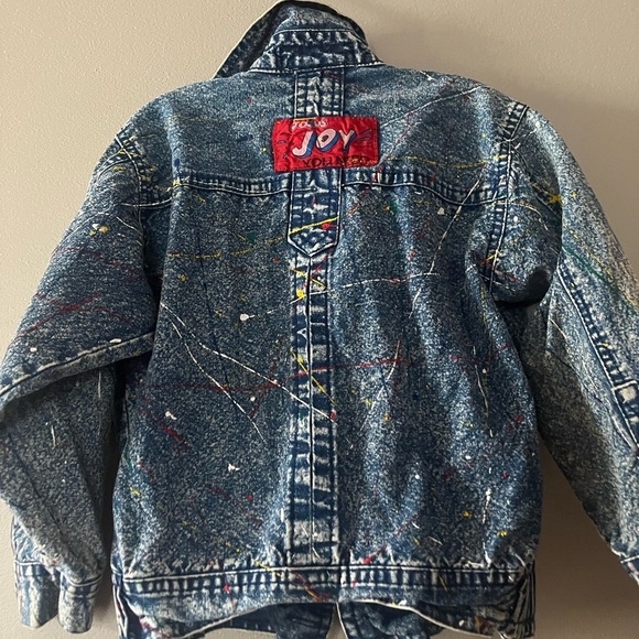 Vintage Stone Wash Denim Jacket with Paint Splatter - Picture 5 of 6
